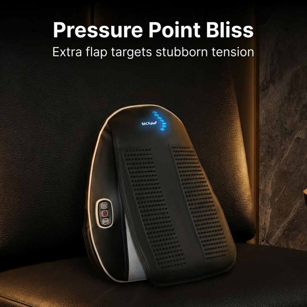 BACKplus Shiatsu Foot And Back Massager with text "Pressure Point Bliss"
