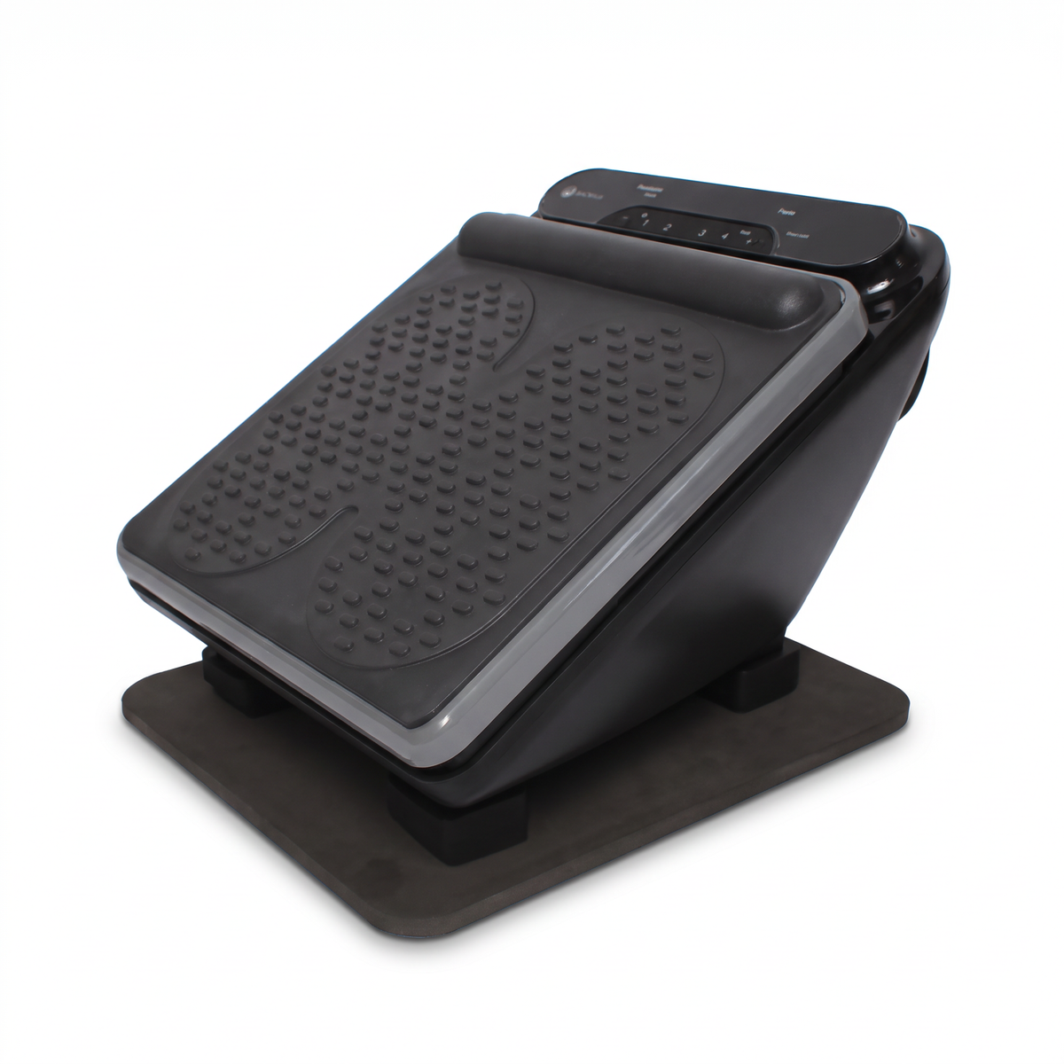 BACKplus Foot and Leg Massager vibration platform, front three-quarter view on white
