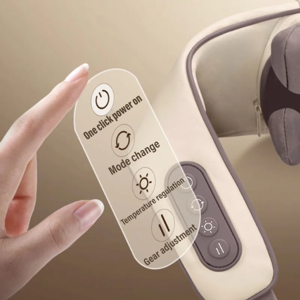 Close-up of buttons on Backplus® Cordless Platinum Shiatsu Massager