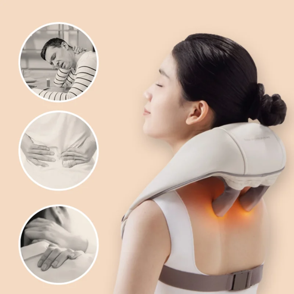 Image showing uses for Backplus® Cordless Platinum Shiatsu Massager