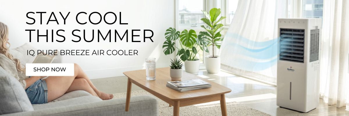 white cooler in living area by woman relaxing while reading a book