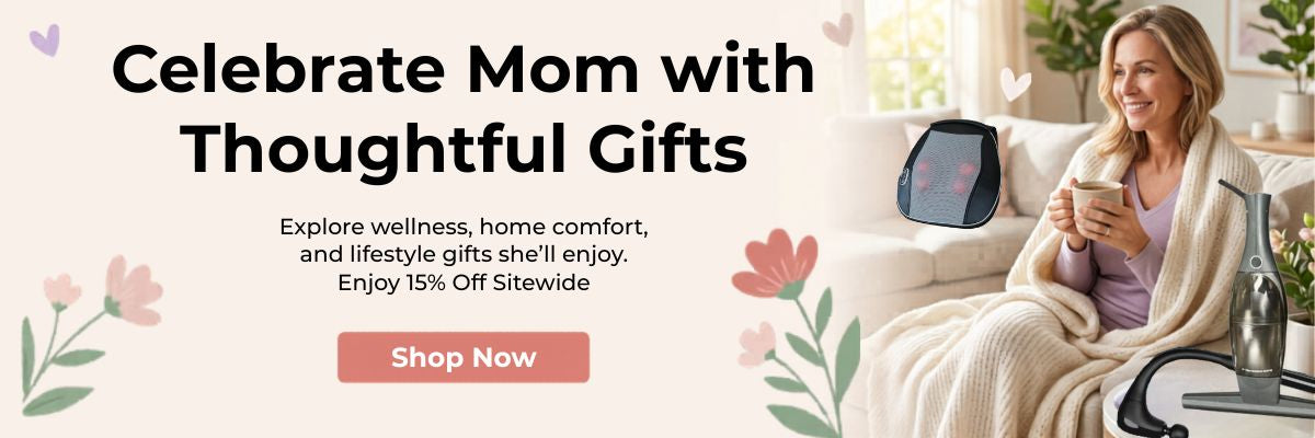 Promotional image for Mother's Day "Celebrate Mom with thoughtful gifts"