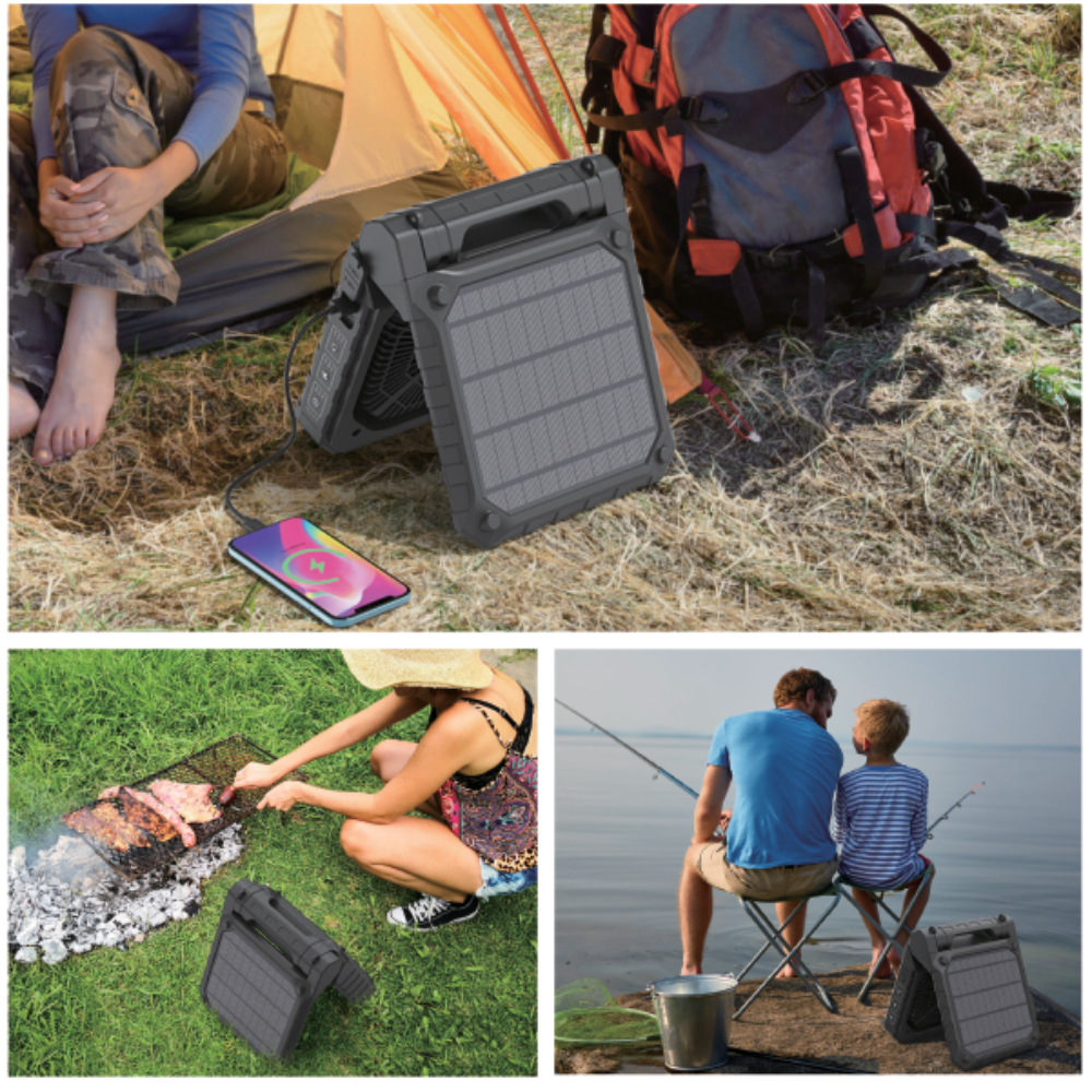Solar Fan Portable Fan for camping, fishing and more.