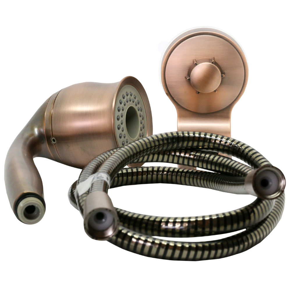 ShowerMe® Handheld Shower Head in  Oiled Copper with mount and hose