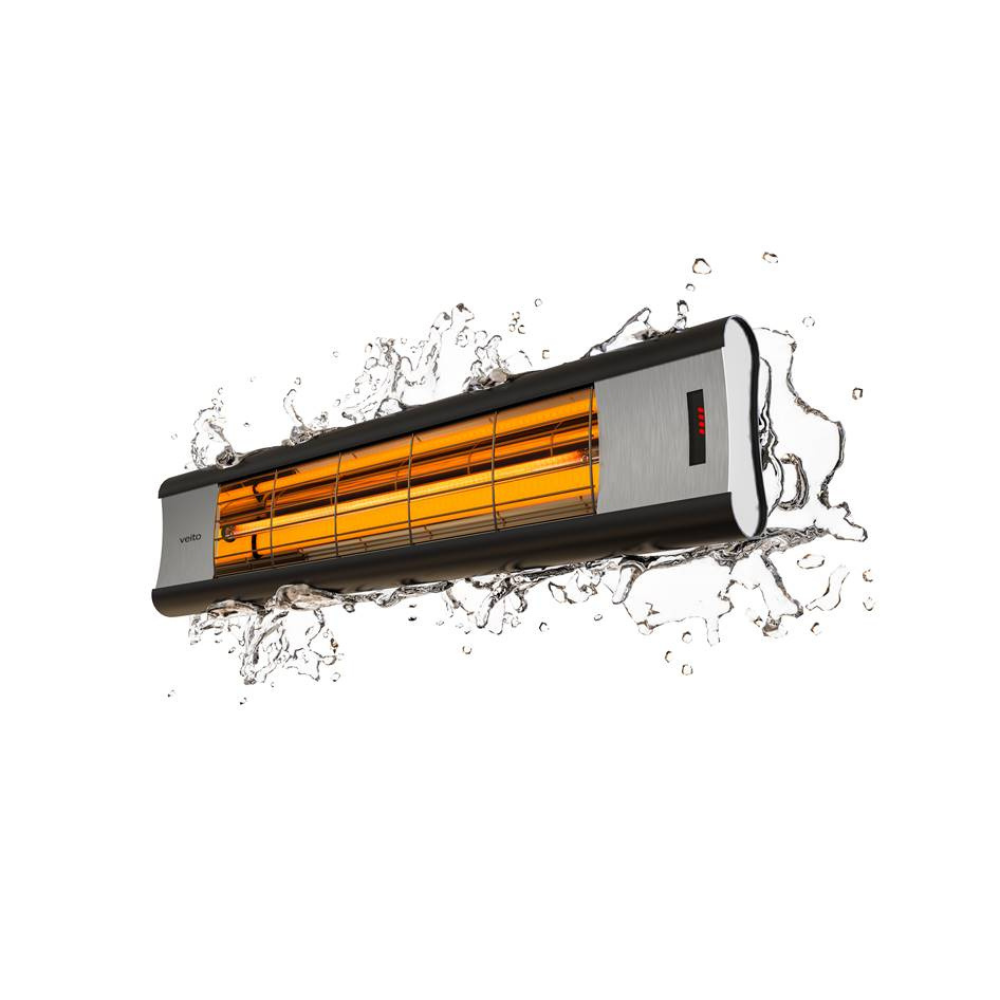 Veito® Aero S 1500W being splashed by water on white background