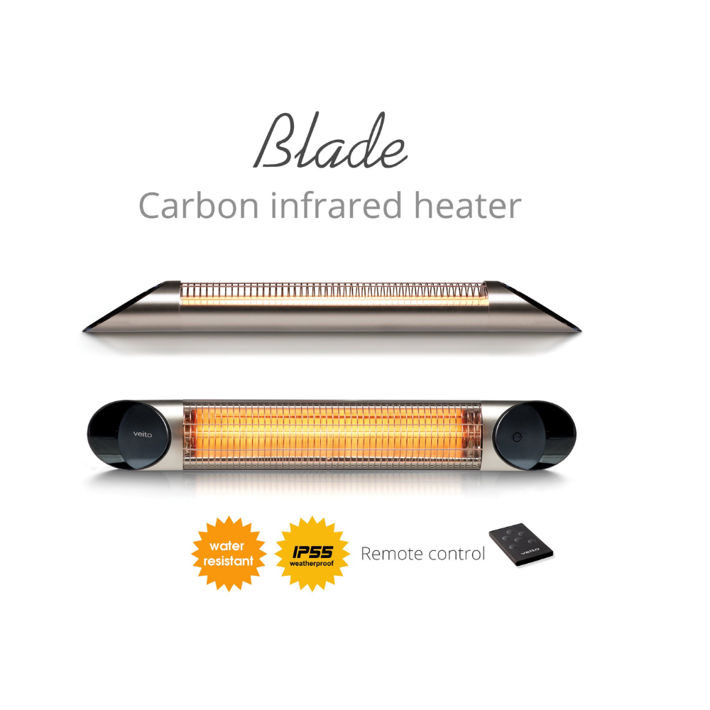 Veito® Blade 1500W Carbon Infrared Heater Silver.