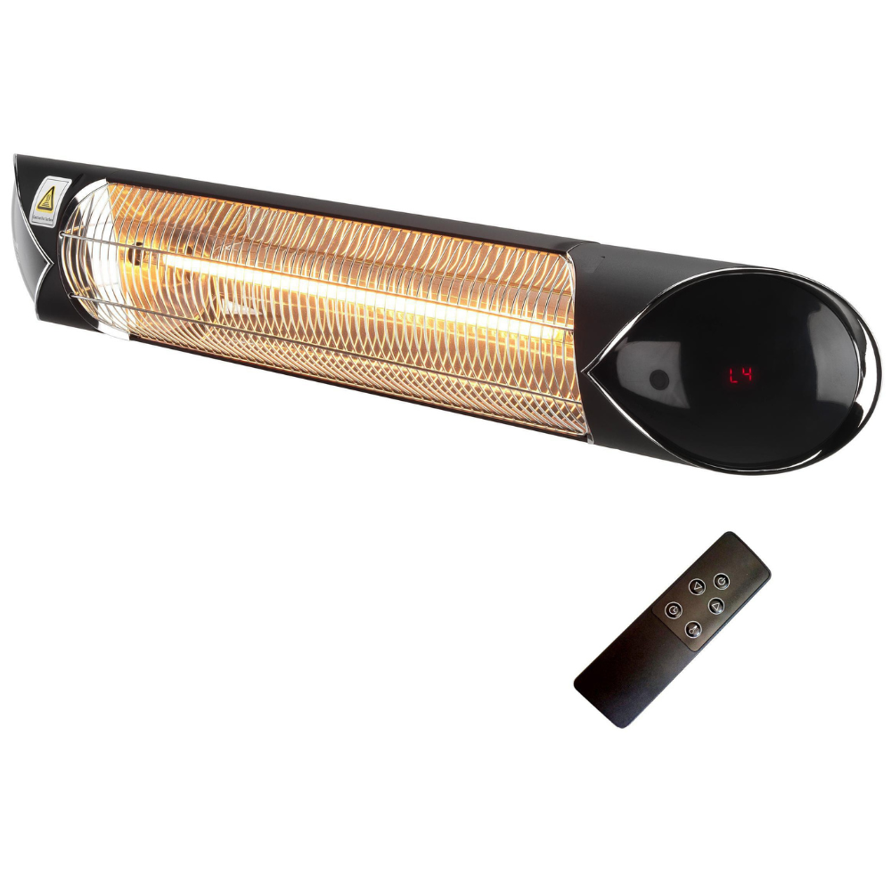 iQ Heat® Wave Space Heater with remote on a white background