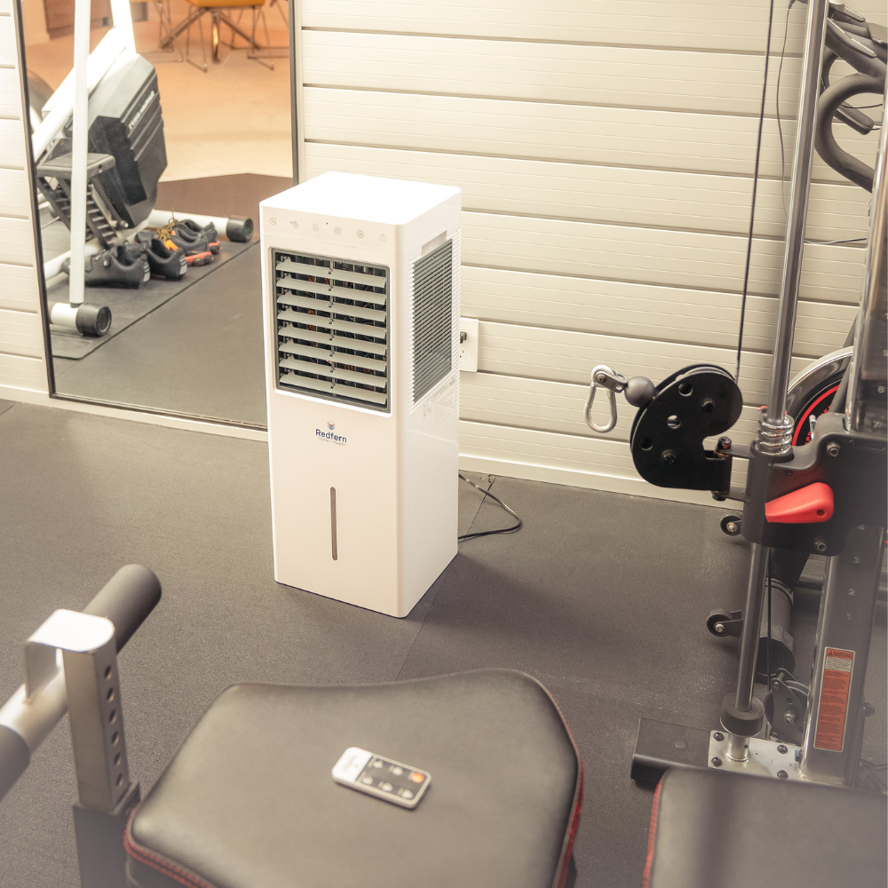 iQ Pure Breeze Air Cooler in workout room