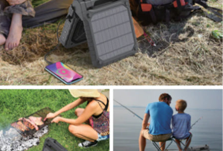 Family Camping With Portable Solar Fan