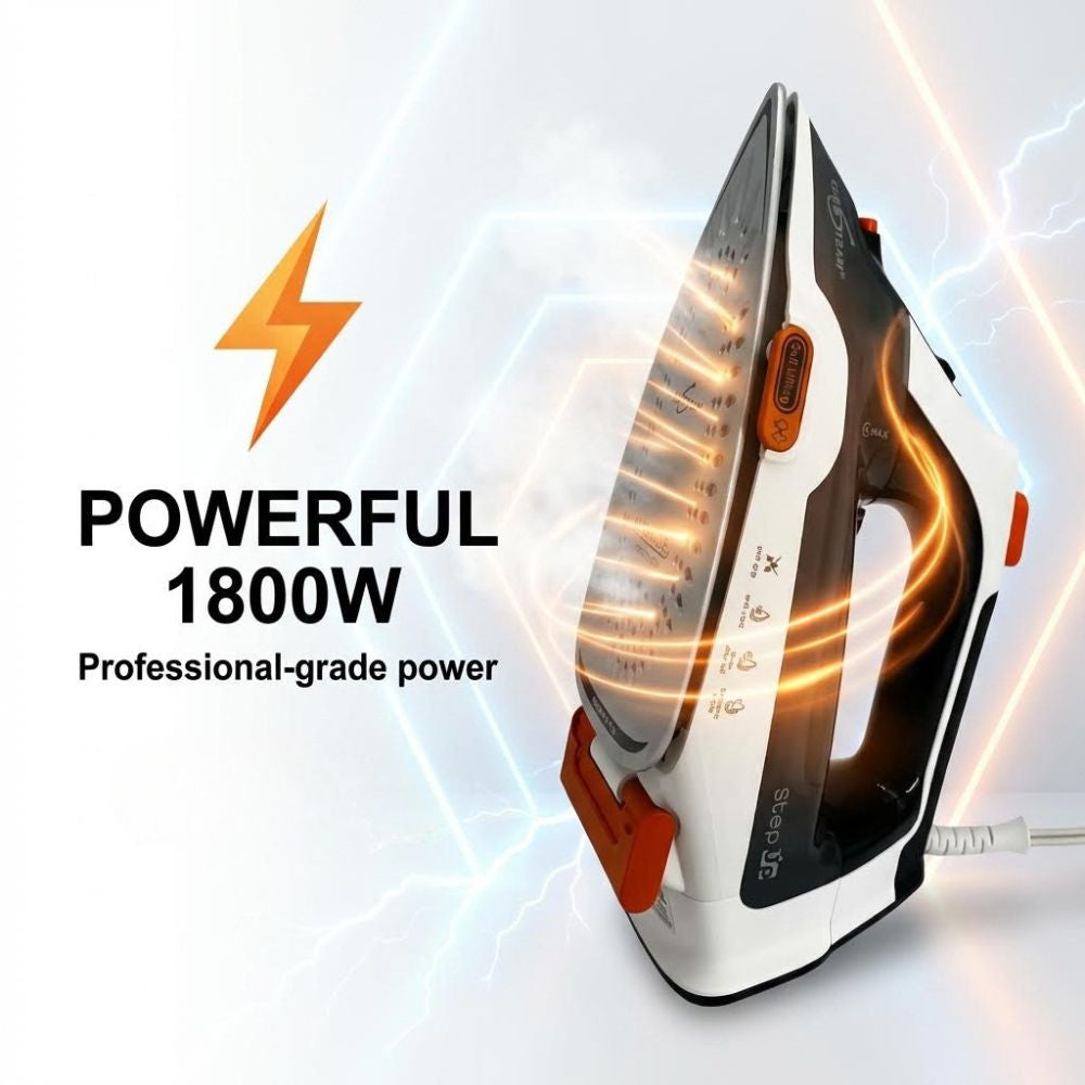Powerful 1800W Iron - professional grade power with Eurosteam Step Up