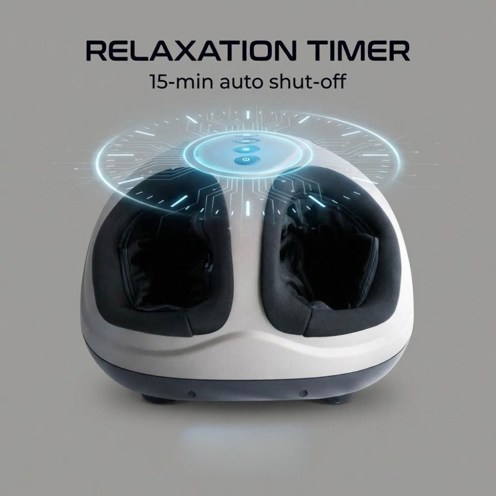 BACKplus Foot Massager with text relaxation timer