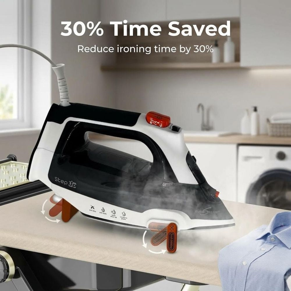 Reduce ironing time by 30% with the Eurosteam Step Up Iron