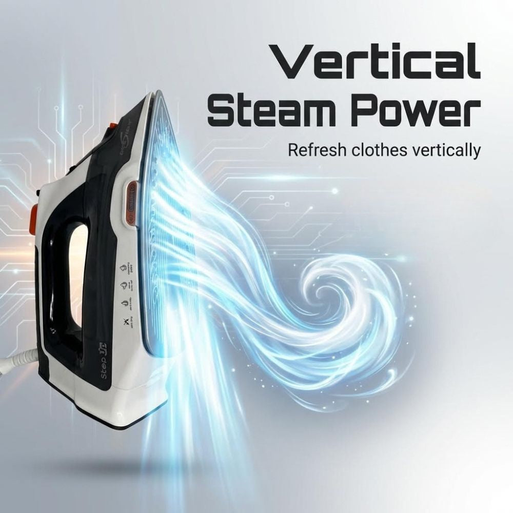 Refresh clothes vertically with the Eurosteam Step Up Iron 