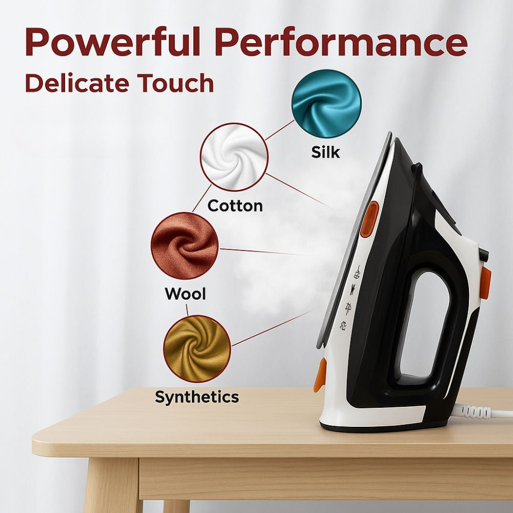 Image of Eurosteam Step Up Iron with multiple fabric types