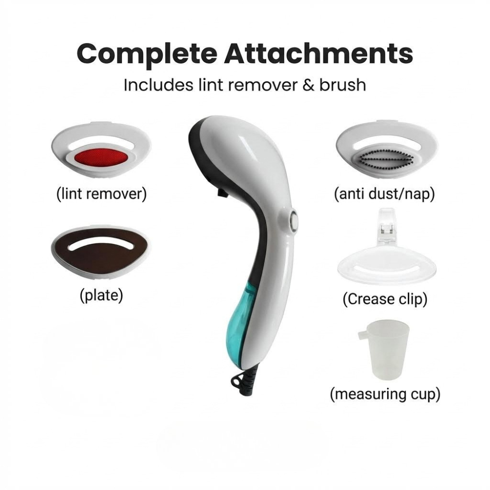 Complete attachments included in the Eurosteam Steam Ezee