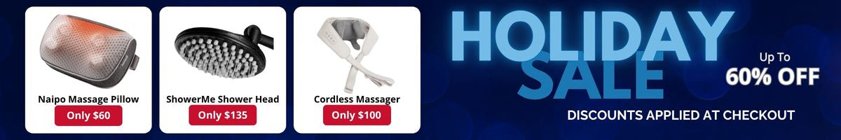 Holiday sale banner, up to 60% off. Discounts applied at checkout