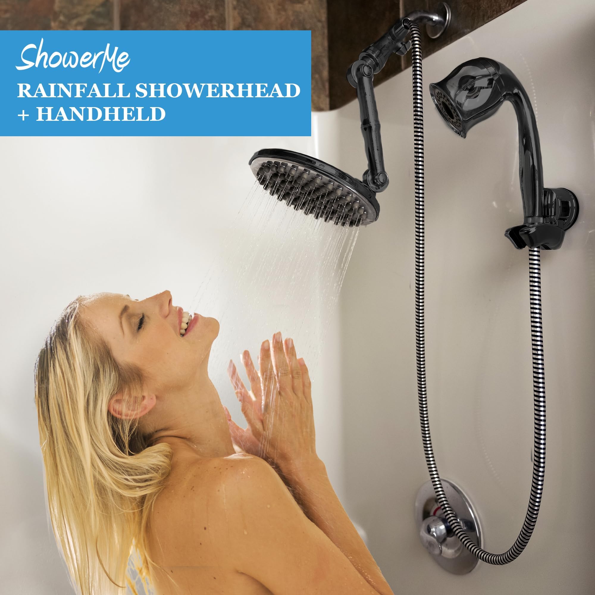 ShowerMe Shower Head Set - Matte Black