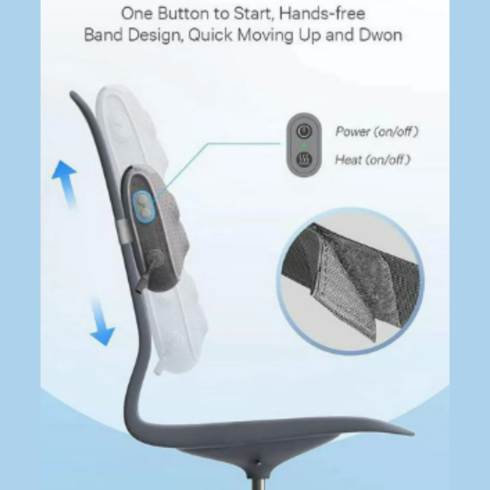 Detail View of Naipo Massager Pillow’s Control Panel – Easy-to-Use Buttons for Adjusting Heat and Massage Settings.