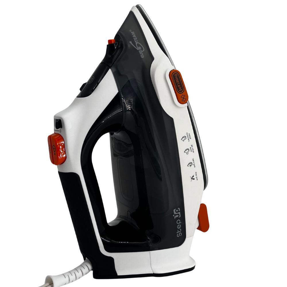 Eurosteam® Step Up Iron Eurosteam Iron Eurosteam side view close up.