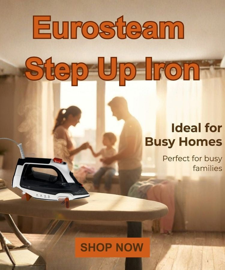 Mobile banner for the Eurosteam Step Up Iron - ideal for busy homes