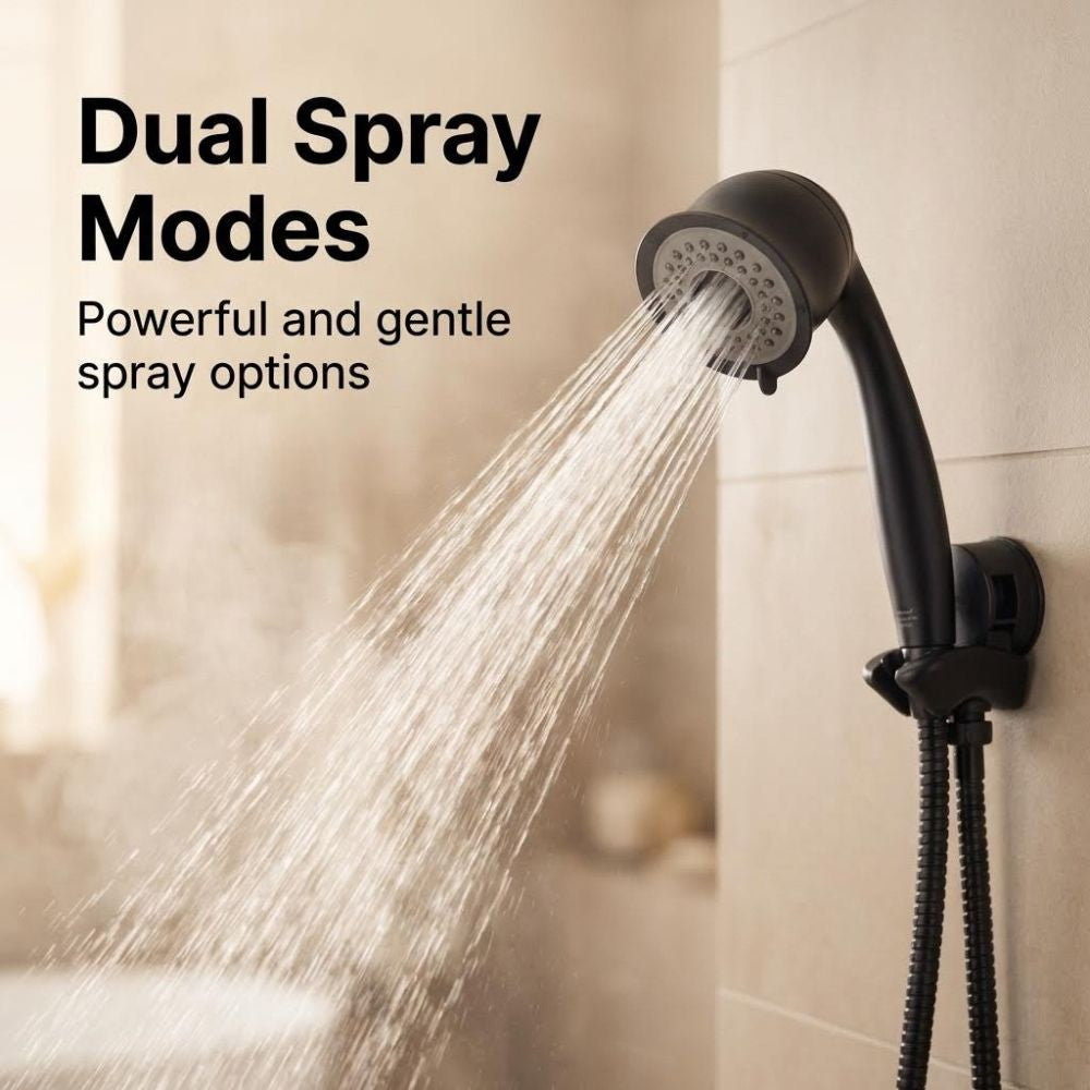ShowerMe Shower Head in matte black - dual spray modes